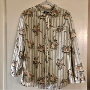 Urban Outfitters BDG Stripe & Floral Button-Down